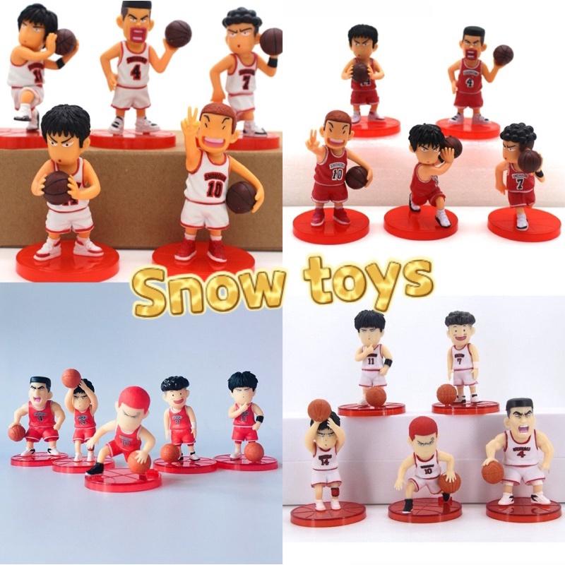 Mô hình Slam Dunk - Trọn bộ Team Shohoku đỏ - Hanamichi Rukawa Takenori Ryota Mitsui - Cao 8cm