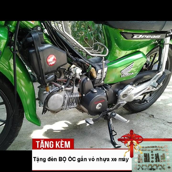 Dàn áo xe dành cho Honda-Dream II nhựa ABS nguyên sinh cao cấp màu Xanh, tặng kèm bộ tem và bộ ốc theo xe