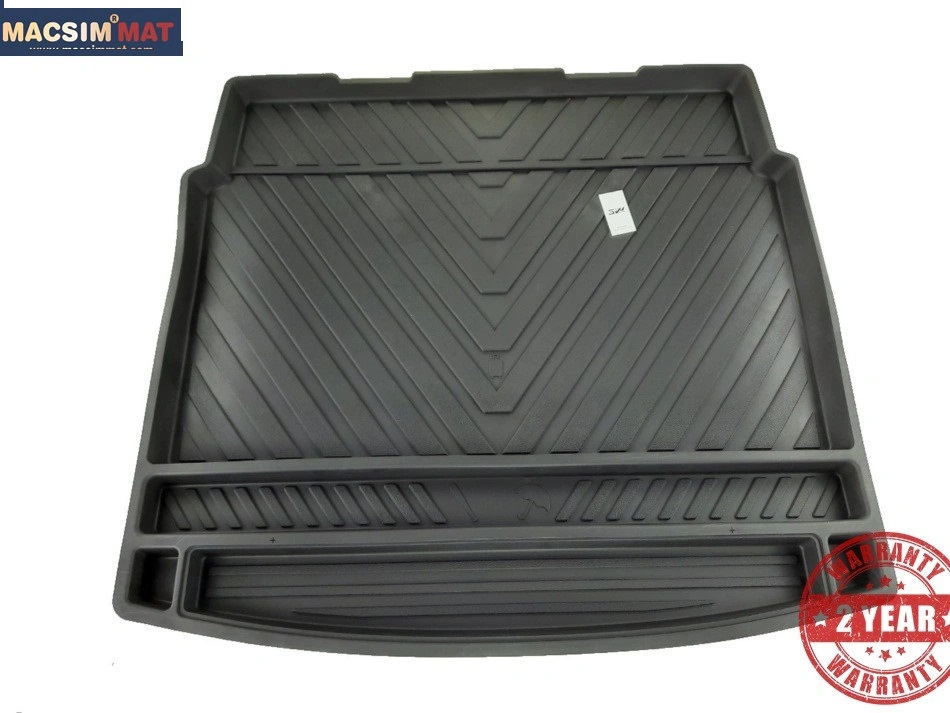 Thảm lót cốp xe ô tô VOLKSWAGEN TIGUAN L (2016-đến nay) nhãn hiệu Macsim 3W chất liệu TPE cao cấp màu đen
