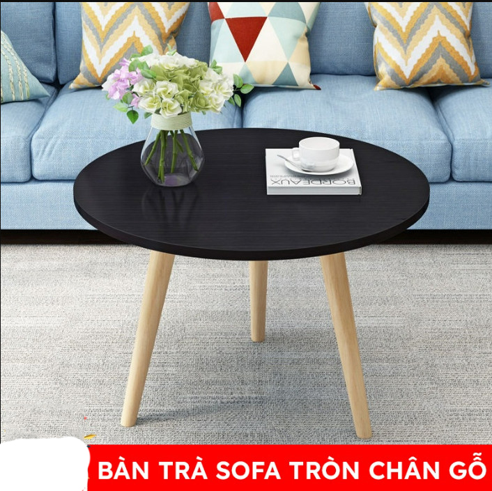 Bàn trà, bàn sofa tròn trắng 60x50, bàn cafe phòng khách, bàn coffee, bàn gỗ MDF chất lượng