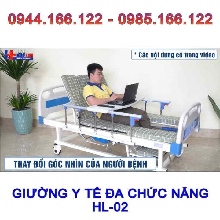 Giường bệnh y tế cao cấp đa chức năng - Chức năng nâng hạ đầu - Nâng hạ chân - Nghiêng trái phải - Bô vệ sinh chậu gội đầu tại giường