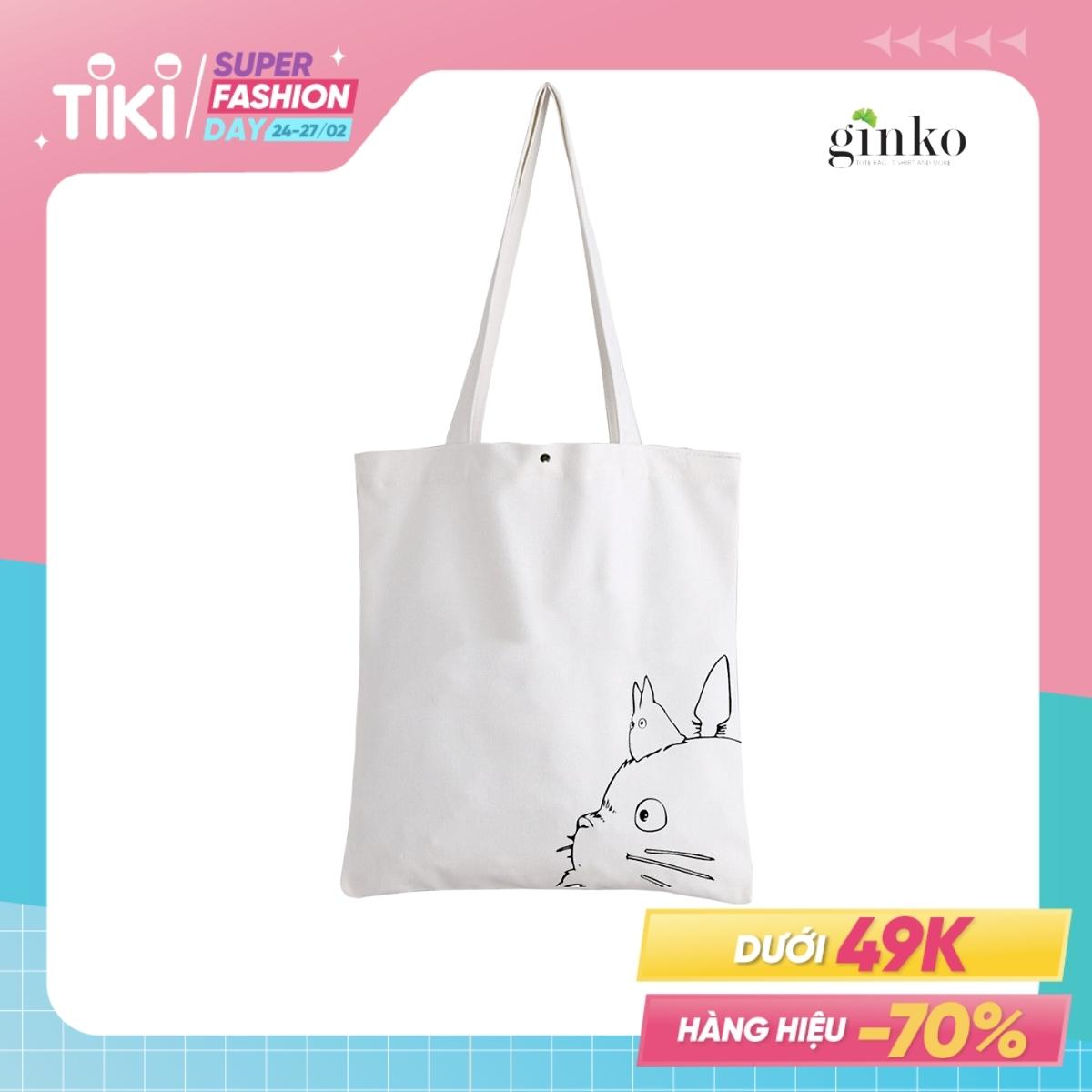 Túi Tote Vải Kiểu Basic In Hình Totoro A127