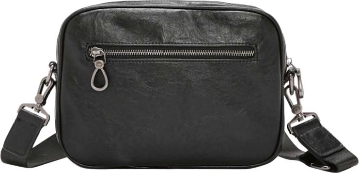 Men's PU Leather Cross Body & Shoulder Bag - Black