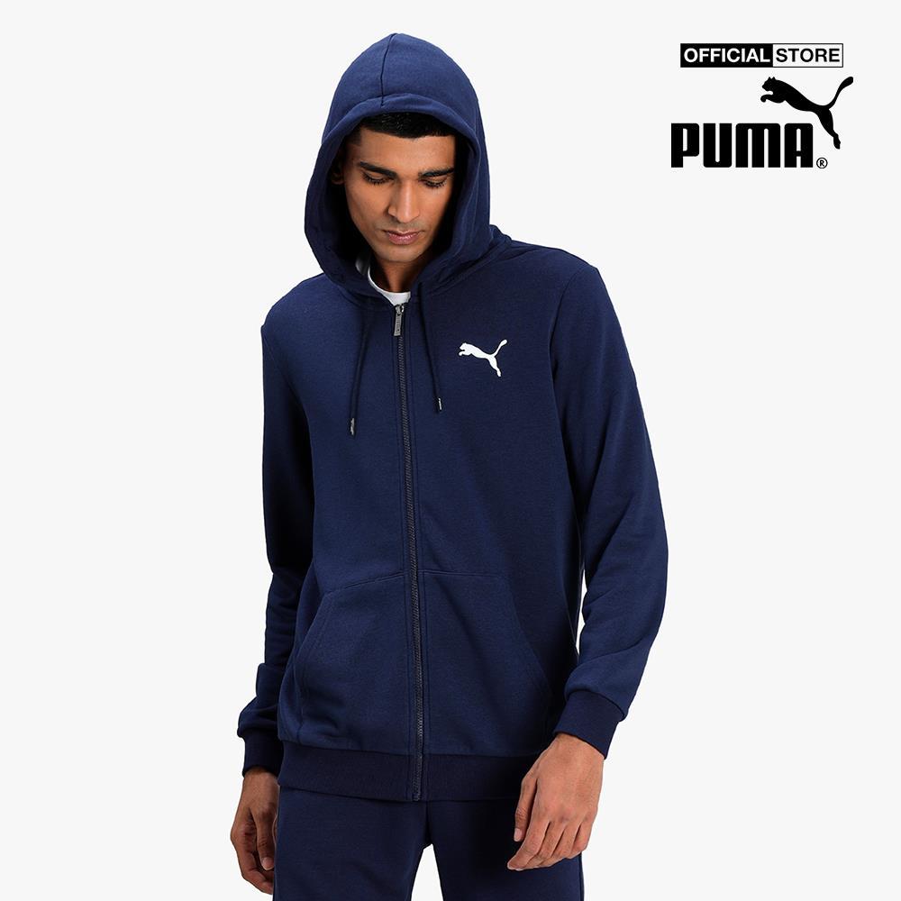 PUMA - Áo khoác thể thao nam phối zip Essentials Small Logo 586704-76