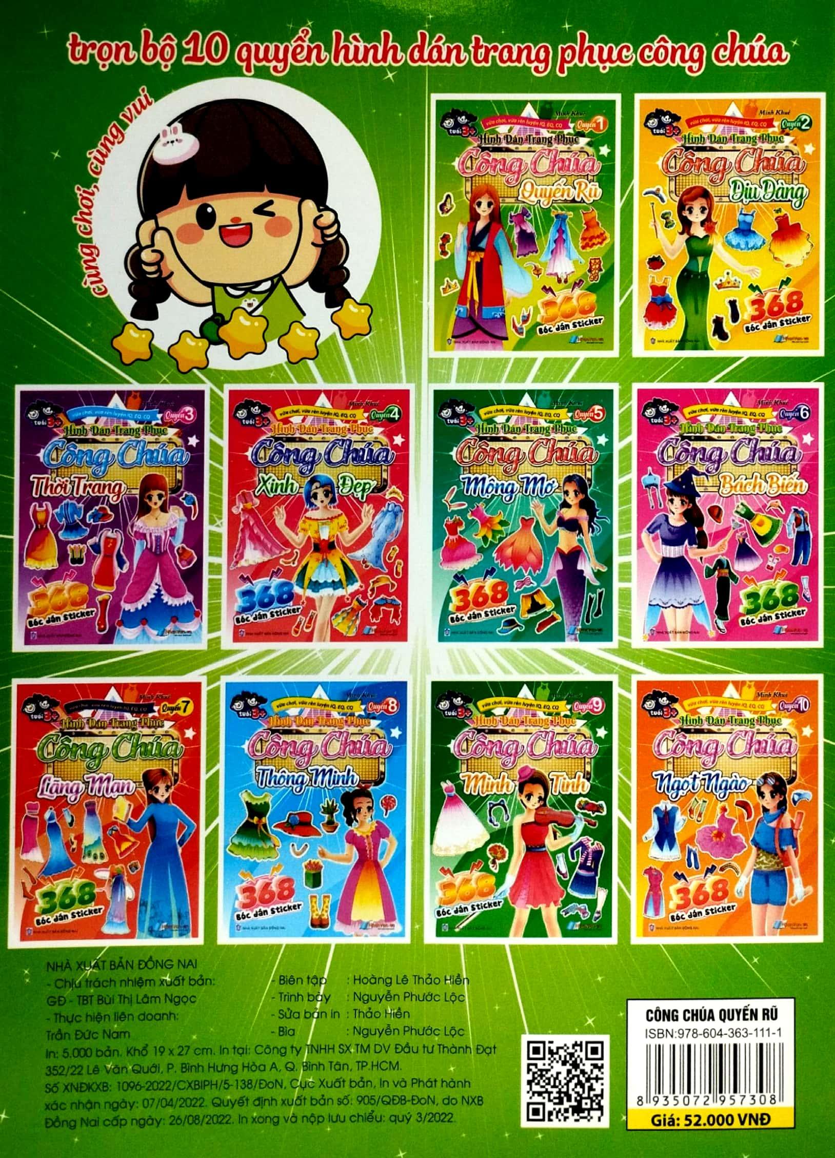 368 Bóc Dán Sticker - Hình Dán Trang Phục Công Chúa - Quyển 1 - Quyến Rũ