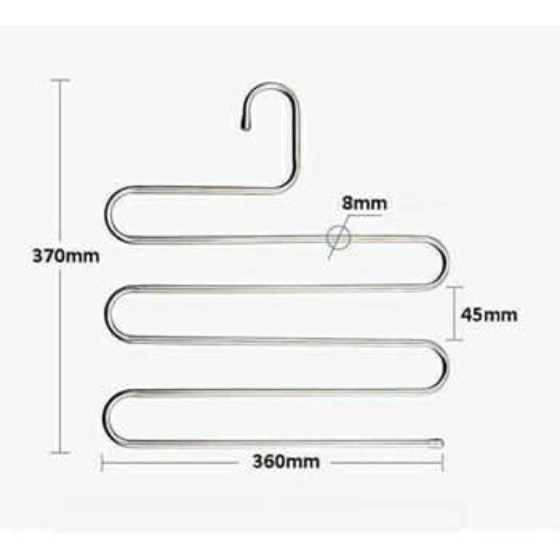 Móc inox treo quần áo 5 tầng - móc treo đa năng