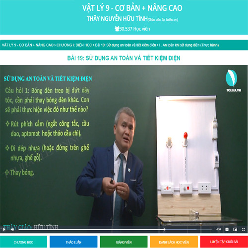 Khóa học VẬT LÝ 9 - CƠ BẢN + NÂNG CAO thầy Hữu Tình- 09 tháng