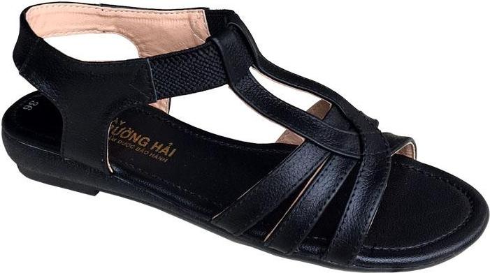 Giày Sandal Nữ Trường Hải Đế Cao 2.5Cm Quai Dép Da Bò Thật Không Nổ Da Đế Cao Su Không Trơn Thời Trang Cao Cấp Sdn082 - Đen - 38