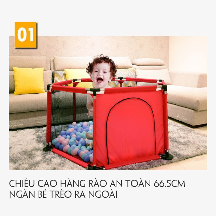 Bộ quây cũi kiêm nhà bóng cho bé yêu