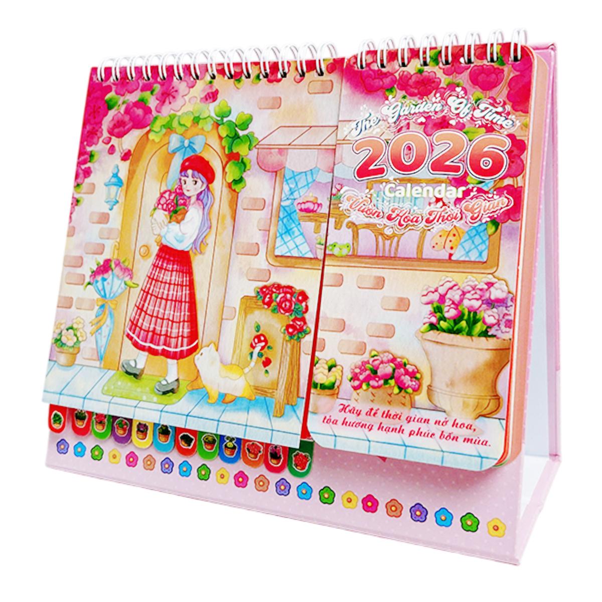 Lịch Bàn 2026 - Vườn Hoa Thời Gian - 2026-GDPN