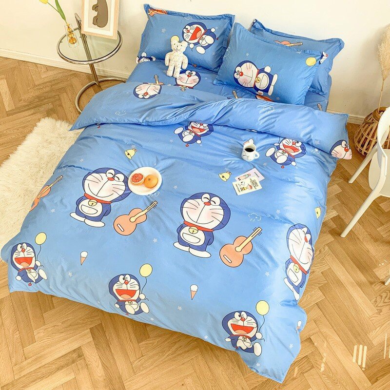 Bộ Chăn Ga Gối 4 Món Vải Cotton Mềm Mại Cao Cấp Họa Tiết Thú Hoạt Hình CHIPBED017