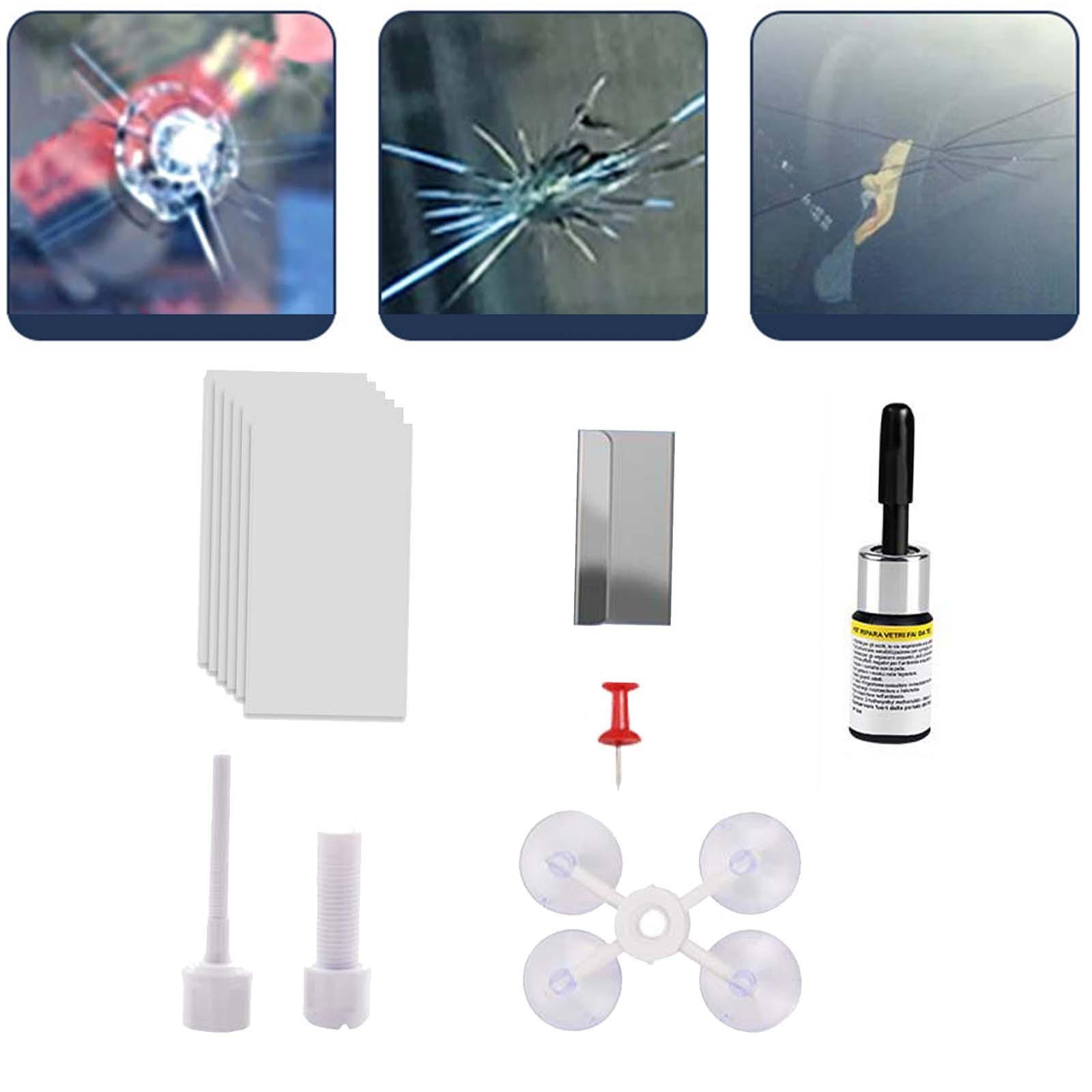 Windshield Crack Repair , Automotive Glass Repair Fluid Glue, Easy to Use, Quick Fix Window Glass Set for Repairing Chips