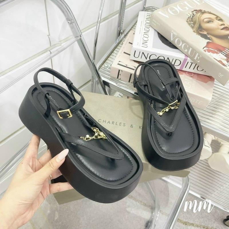 Giày sandal nữ Ulzzang, giày quai hậu đi học nữ phong cách tiểu thư quai mảnh kèm xích đế cao