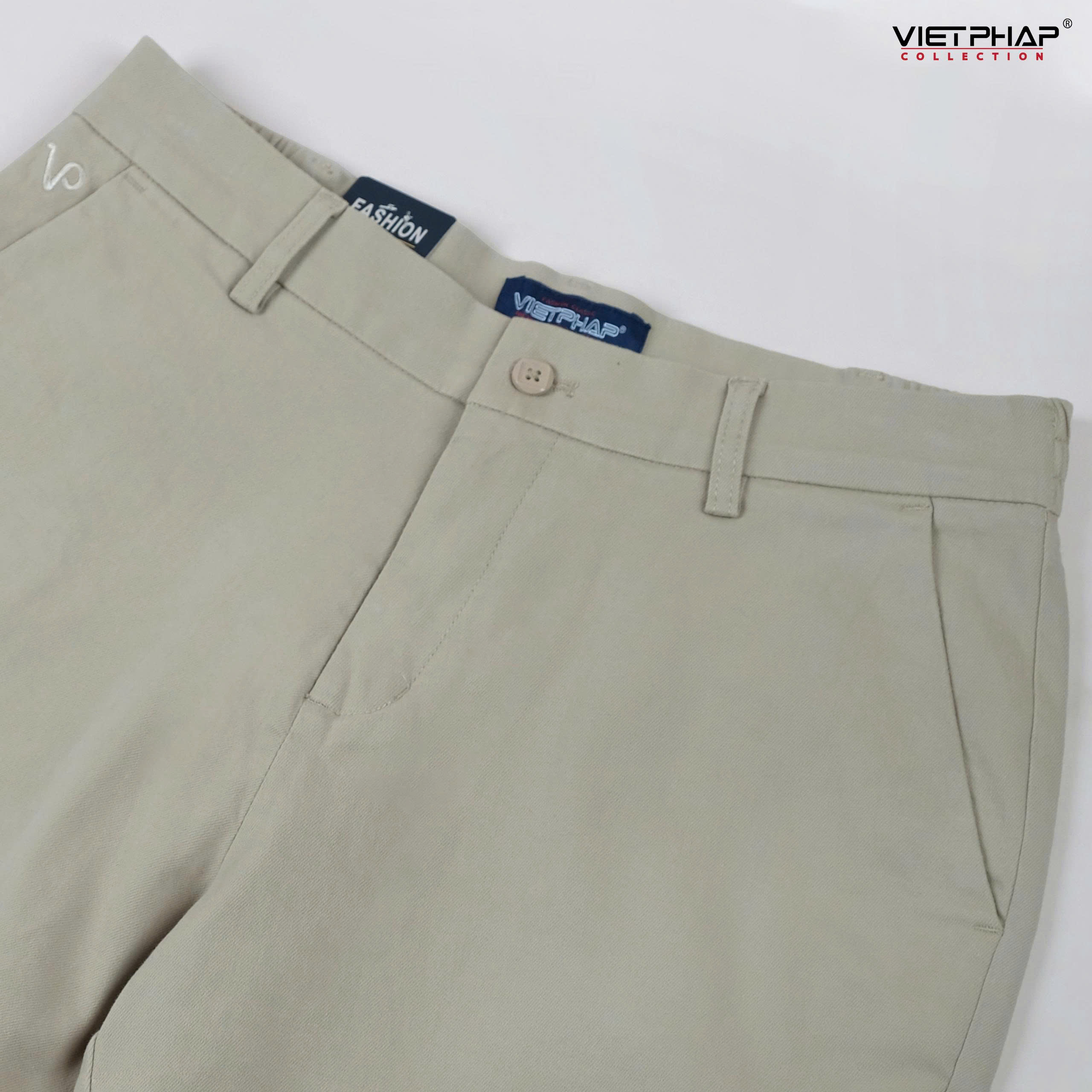 Quần Short Kaki Nam VIỆT PHÁP Form Basic Chất liệu Cotton mềm mịn hút mồ hôi tốt 1504