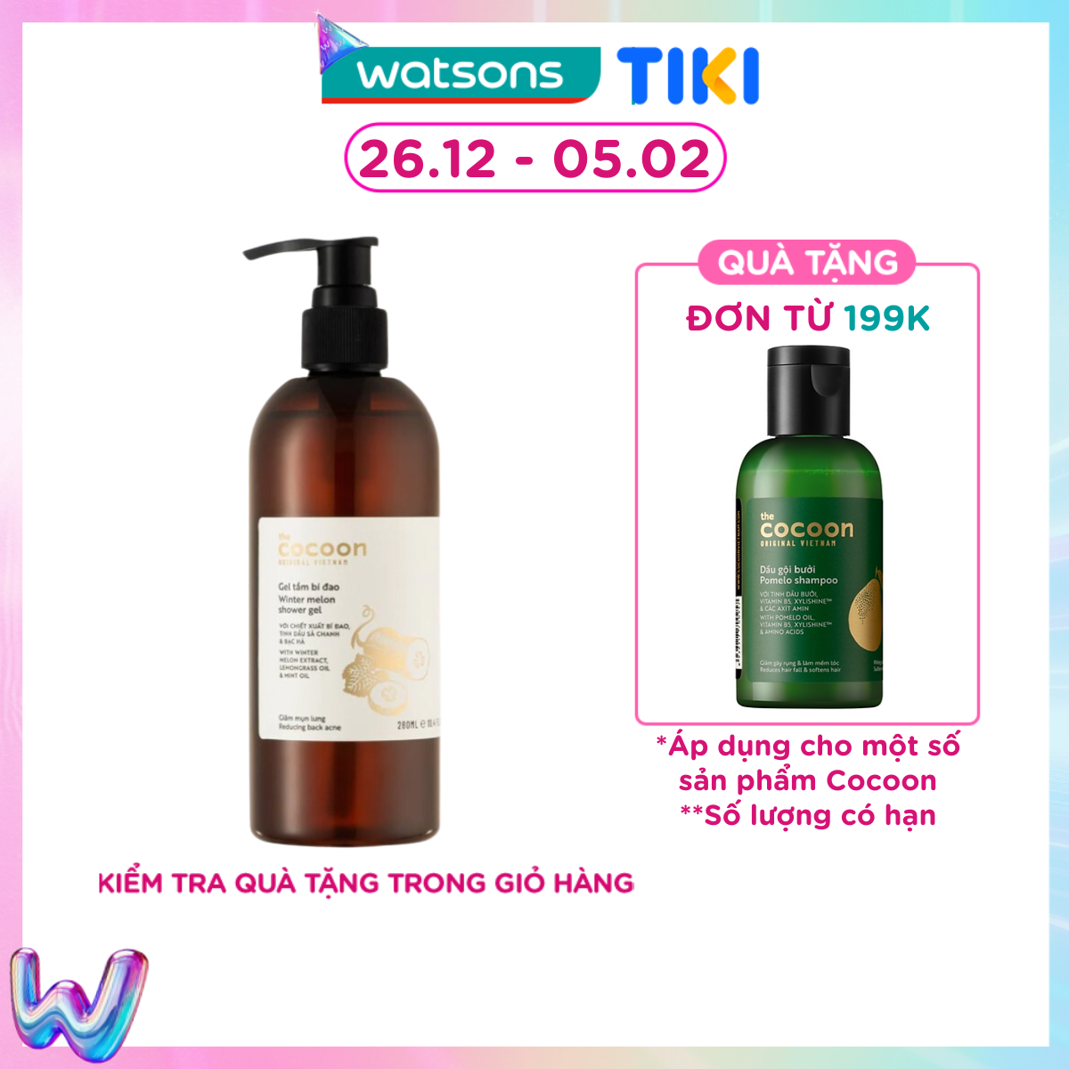 Gel Tắm Cocoon Winter Melon Reducing Back Acne Giảm Mụn Lưng 310Ml