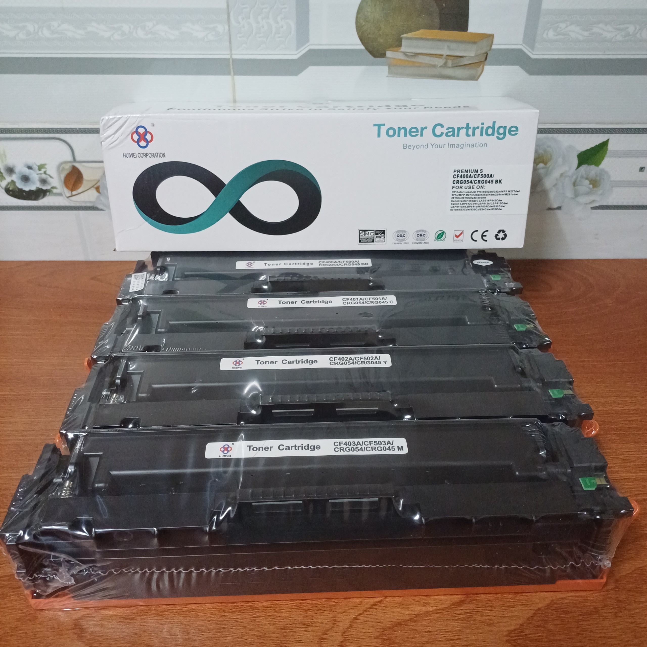 Bộ 4 hộp mực in laser màu ACO 054 cho máy in Canon imageCLASS MF642Cdw/MF641CW/MF643/MF644/MF645/ Canon LBP622cdw/LBP621CW/LBP623CDW, HP Color M254nw/ M254dw/ M280nw/ M281fdn/ M281fdw - Hàng nhập khẩu