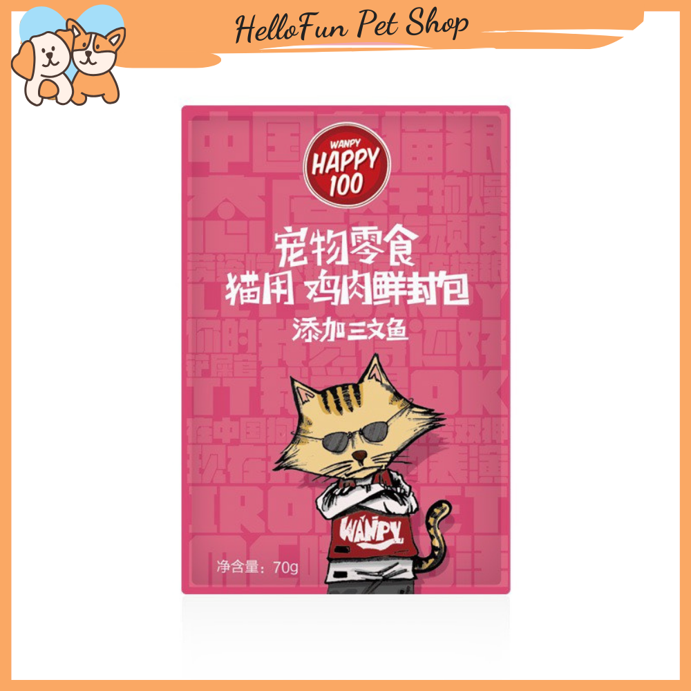 Pate Wanpy Happy 100 cho mèo - Thức ăn ướt cho mèo thơm ngon bổ dưỡng