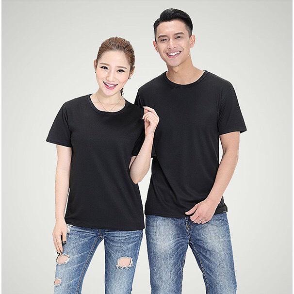 Áo Thun Trơn Nam Nữ Cổ Tròn Vải Cotton Dày Đẹp Mặc Cực Mát