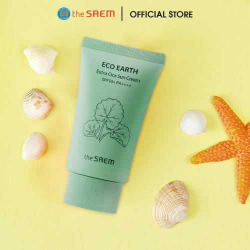 Kem Chống Nắng Chiết Xuất Rau Má, Nâng Tone, Cân Bằng Ẩm the SAEM Eco Earth Extra Cica Sun Cream 50g