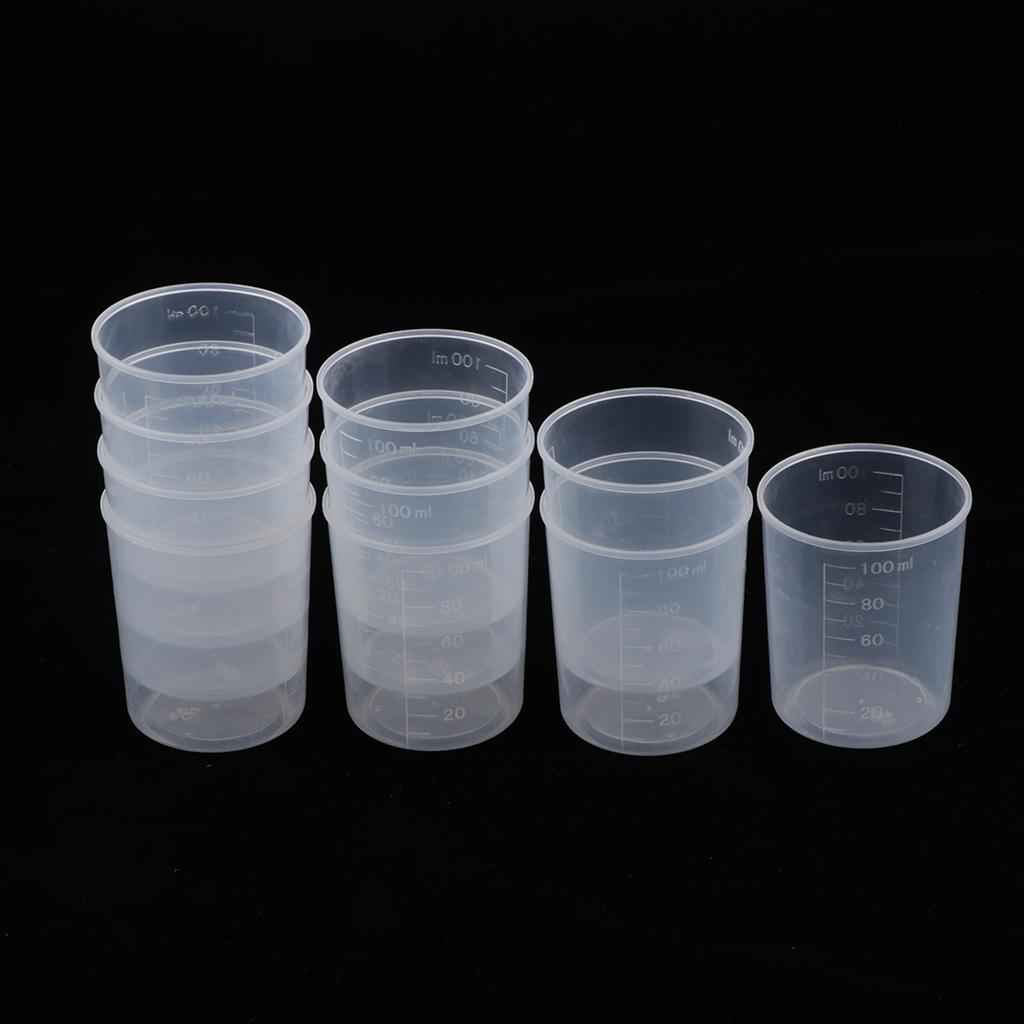 20x Clear Plastic Graduated Cups Beaker for Silicone Liquid Resin Jewelry Glue