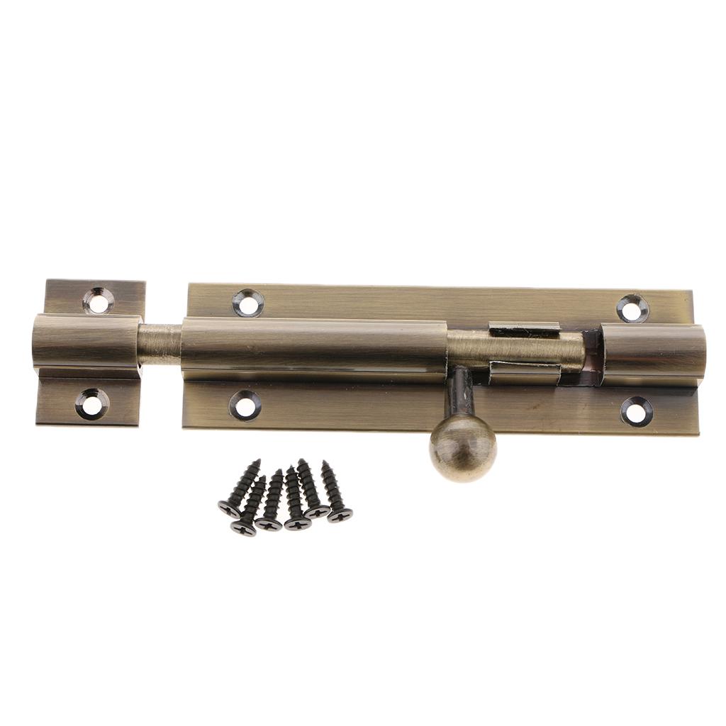 Door Slide Catch Lock Bolt Latch Barrel for Home Gate Security 4inch Copper