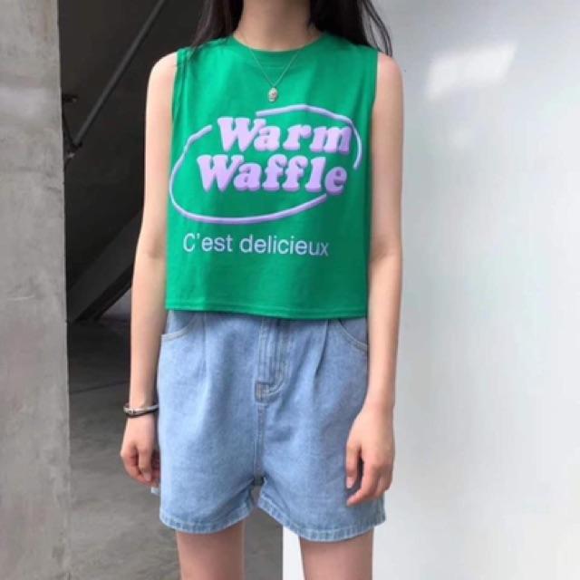 Áo croptop tanktop nữ dưới 60kg - Warm Waffle