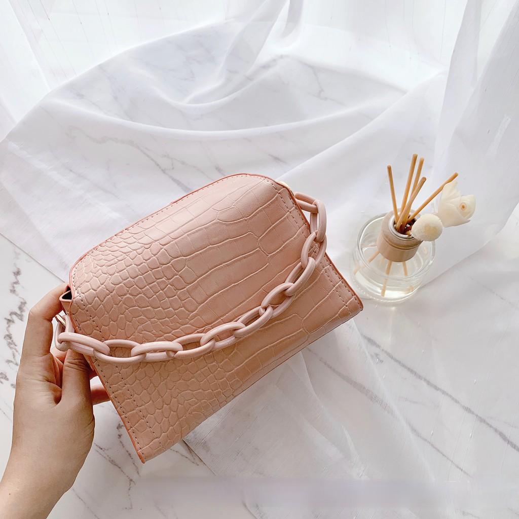 Túi vuông xích nhựa ba màu cực xinh