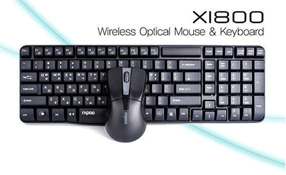 Bộ bàn phím và chuột Rapoo X1800 màu đen kết nối không dây tiện lợi