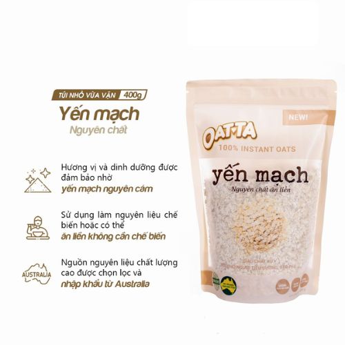 Ngũ Cốc Yến Mạch Nguyên Chất OATTA Thơm Ngon Thích Hợp Cho Người Giảm Cân Túi 400gam