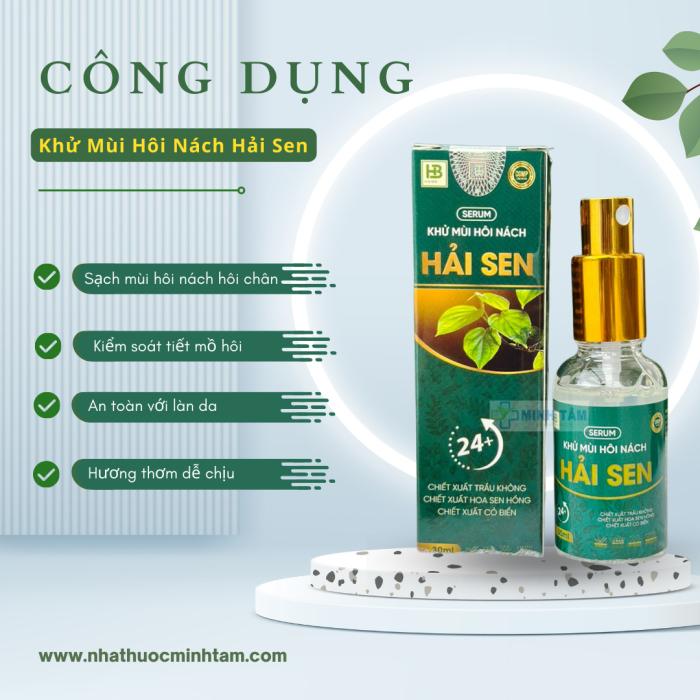 COMBO Xịt Khử Mùi Hôi Nách HẢI SEN 30ml & SAKITO 50ml, Khử Mùi Toàn Thân, Ngăn Tiết Mồ Hôi