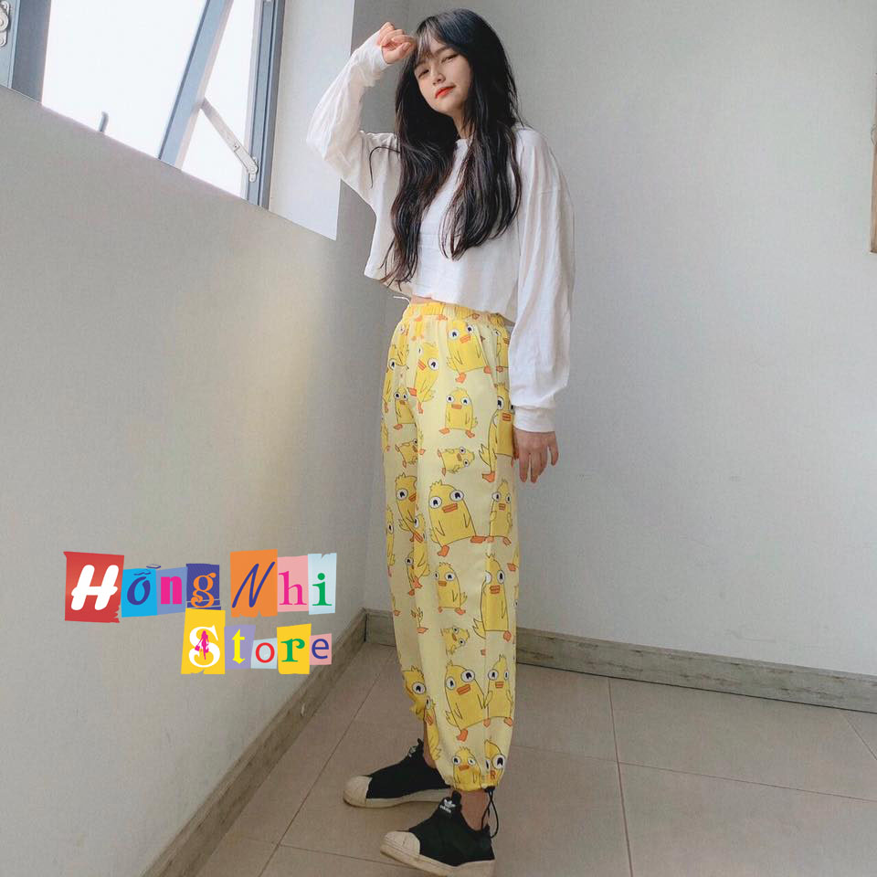 Quần Jogger Cartoon Pant Unisex, Quần Hoạt Hình Dài Lưng Thun Bo Lai - MM