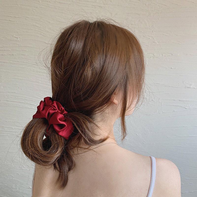 Scrunchies dây buộc tóc, cột tóc lụa satin cao cấp
