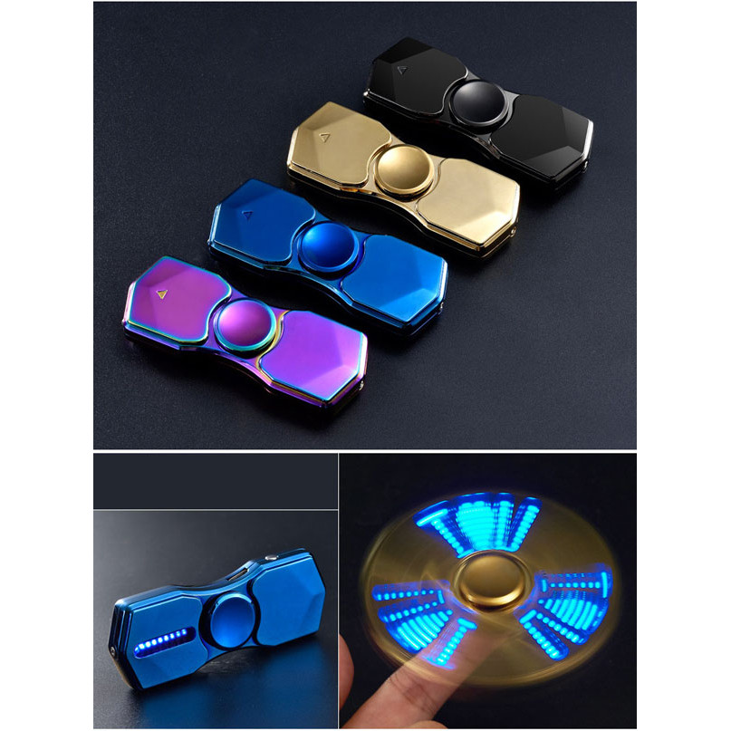 Hộp quẹt bật lửa hồng ngoại kiêm đèn pin kiểu dáng Spinner với 12 hiệu ứng đèn led