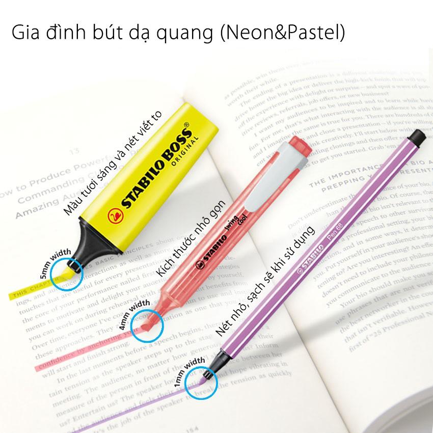 Bộ 9 bút lông STABILO Pen68 1.0mm màu xanh lá + sách tô màu SACB (PN68-C9G)