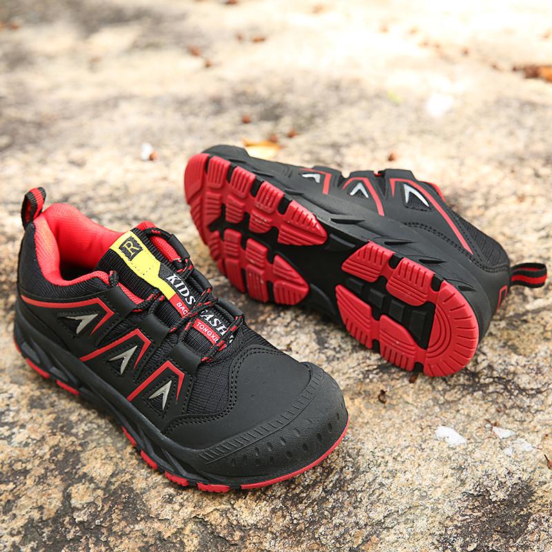 Giày Sneaker Trẻ Em Bé Trai Bé Gái Giày Thể Thao Đi Bộ Đường Dài Chống Va Chạm Không Trơn Trượt Ngoài Trời Đi Bộ Chạy Giày Đường Mòn Color: Black.g Shoe Size: 35