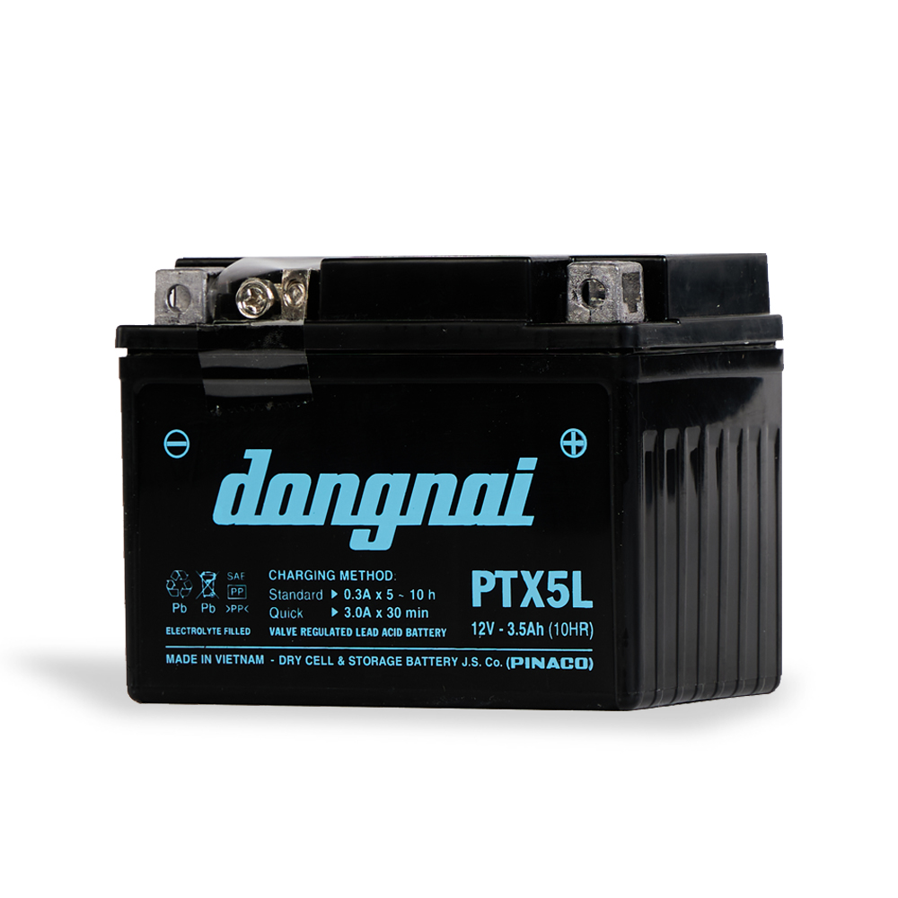 Ắc quy khô miễn bảo dưỡng Đồng Nai PTX5L | 12V - 3,5Ah