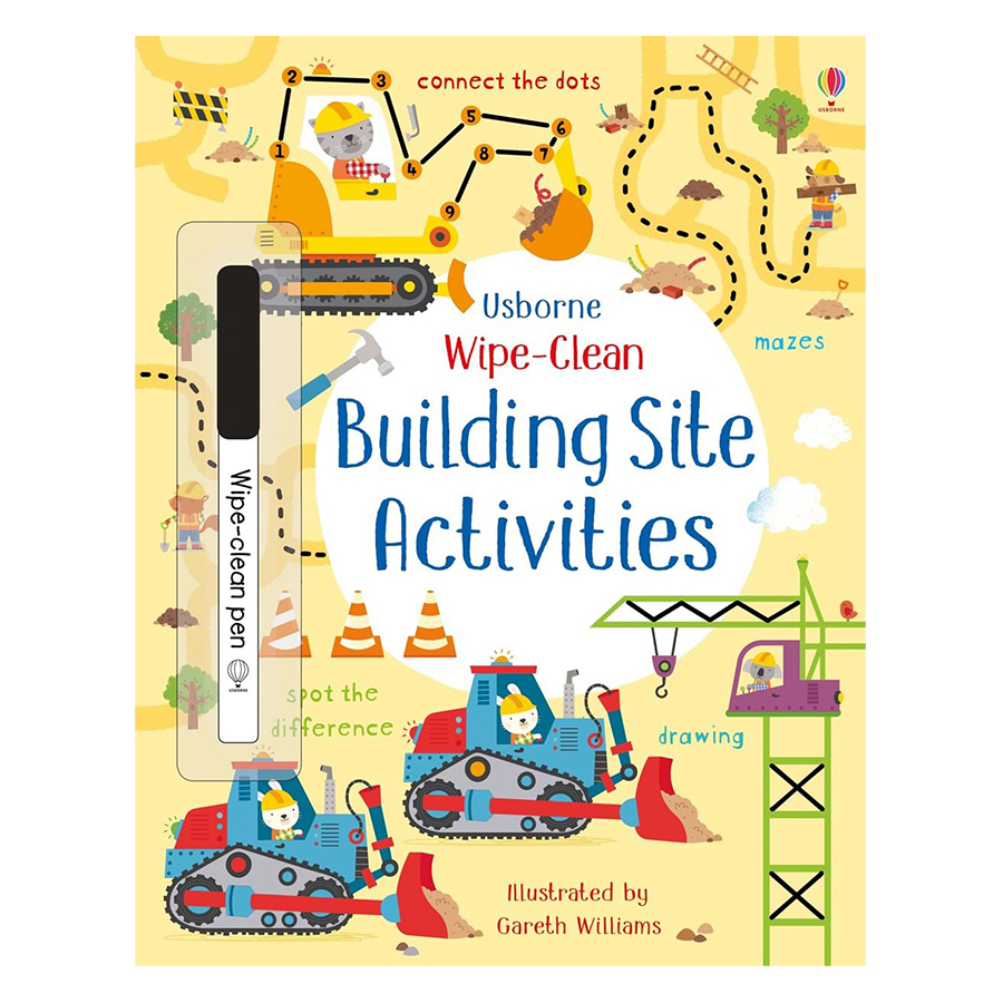 Sách tẩy xóa tiếng Anh - Usborne Wipe-Clean: Building Site