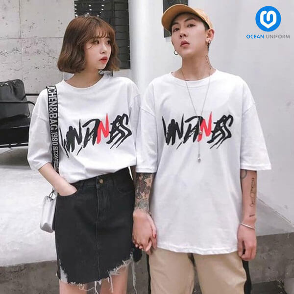 Áo Thun cặp Nam-Nữ in chữ WNPINESS cực dễ thương , thích hợp cho các cặp đôi trẻ trung, năng động, cho các nhóm bạn đi đêm, đi phượt, bão, nhìn đã mắt, bao ngầu, bao chất!