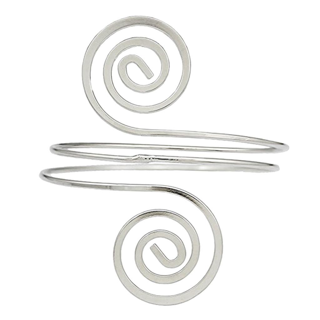 2X Women Upper Arm Band Armlet Multilayer Cuff Bangle Bracelet Jewelry Silver