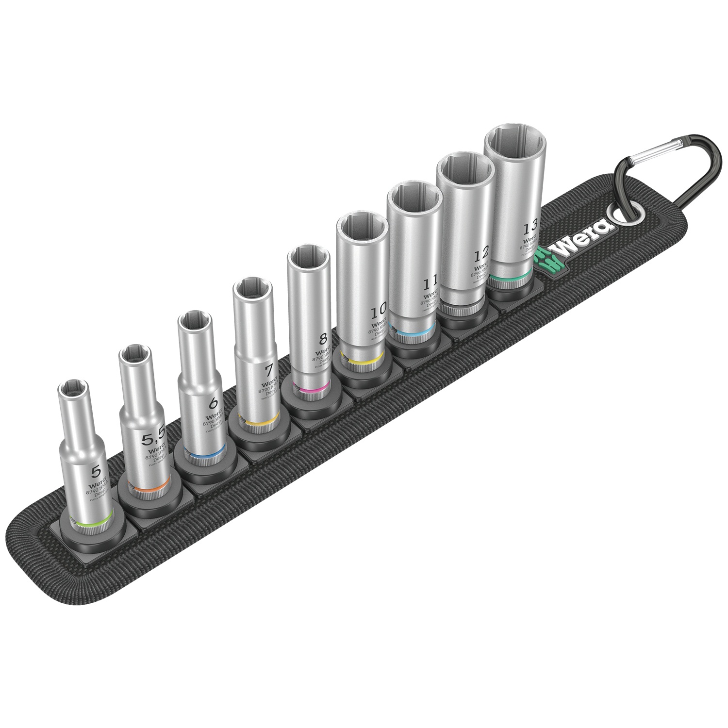 Bộ đầu tuýp dài 1/4" gồm 9 cái Belt A Deep 1 socket set Wera 05004525001