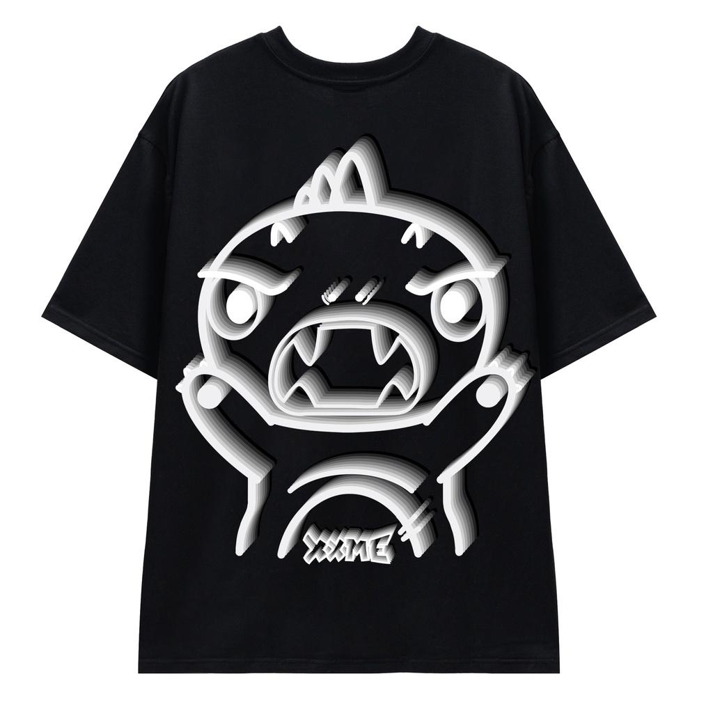 Áo thun Khủng Long Rawr Illusion màu đen XXME