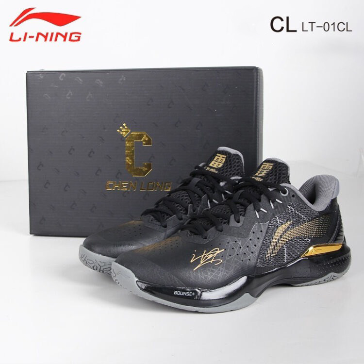 Giày cầu lông Lining Nam chính hãng AYTS034-1 màu đen, phiên bản chữ kí ChenLong đặc biệt-tặng tất thể thao bendu