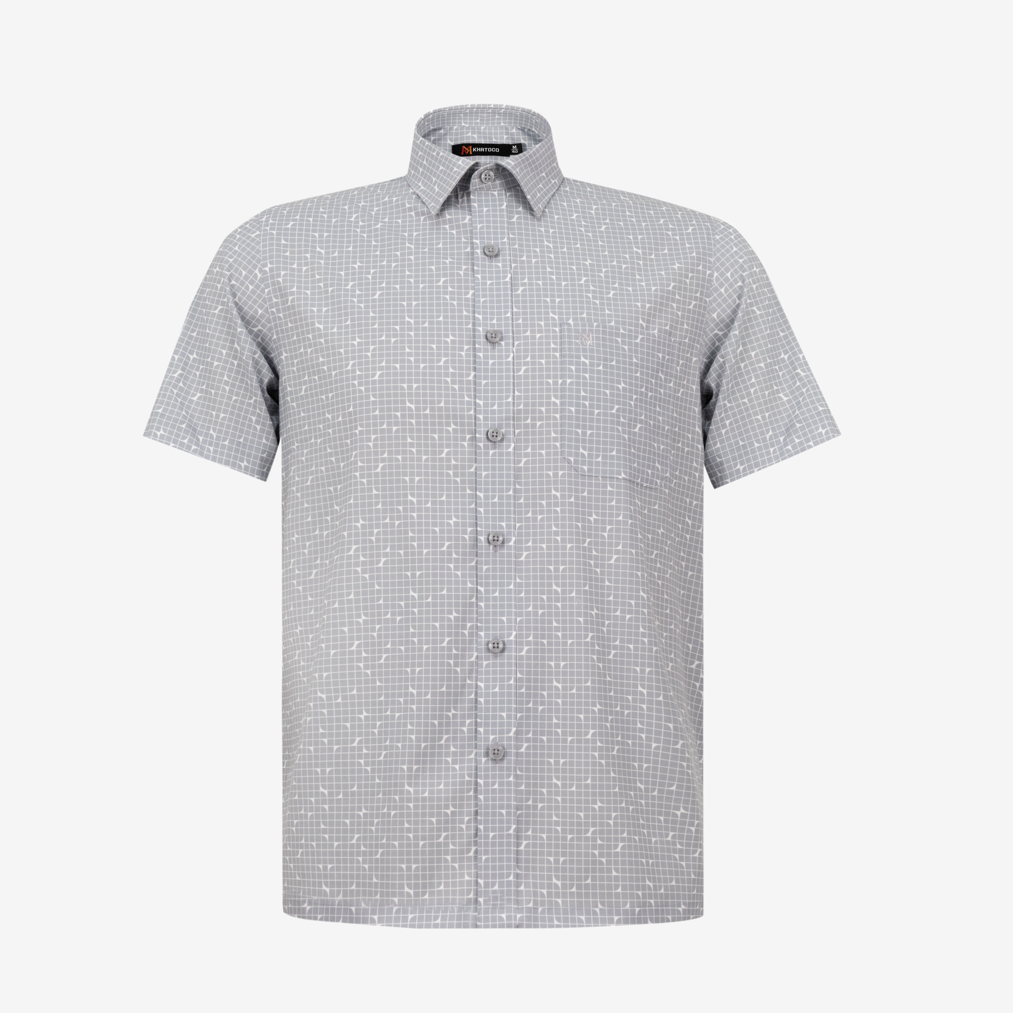 Áo sơ mi nam ngắn tay Khatoco A1MN468T2-CNIN672-2612-N