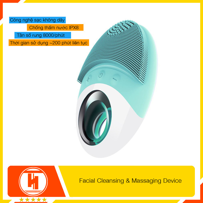 Máy rửa mặt mini massage tích hợp sóng âm HT SYS - JOYJULY - Facial Cleansing & Massaging Device
