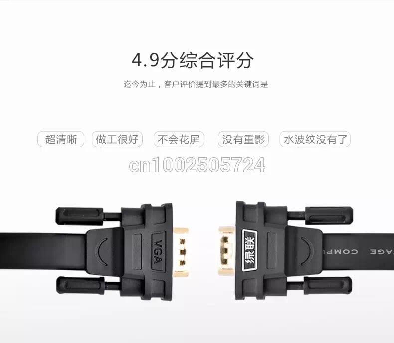 Ugreen UG11668VG105TK 5M màu Đen Cáp tín hiệu 2 đầu VGA cáp dẹt - HÀNG CHÍNH HÃNG