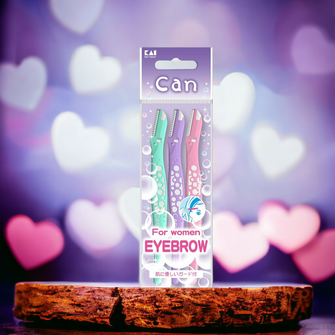 Dao Cạo Lông Mày Kai Eyebrow For Women Lưỡi Thép Không Gỉ (Set 3 Cây)