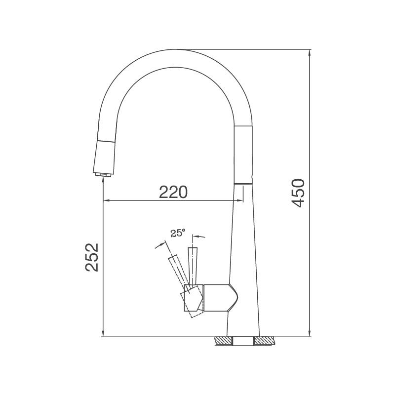 Vòi Rửa Chén Malloca K095-S - Có Dây Rút - Chất Liệu Inox 304 - Hàng Chính Hãng