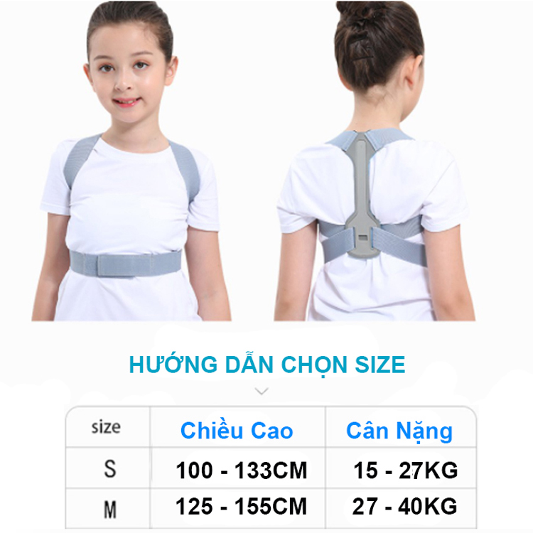 Đai Chống Gù Lưng Trẻ Em Có Nẹp Cho Bé Cân Nặng Từ 15 kg Đến 40 Kg - Chính Hãng miDoctor - M