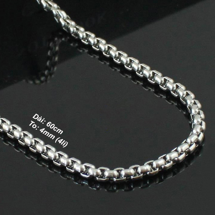 Dây chuyền kiểu bông dừa khít 4li ver1 MDC039T Không đen không gỉ sét