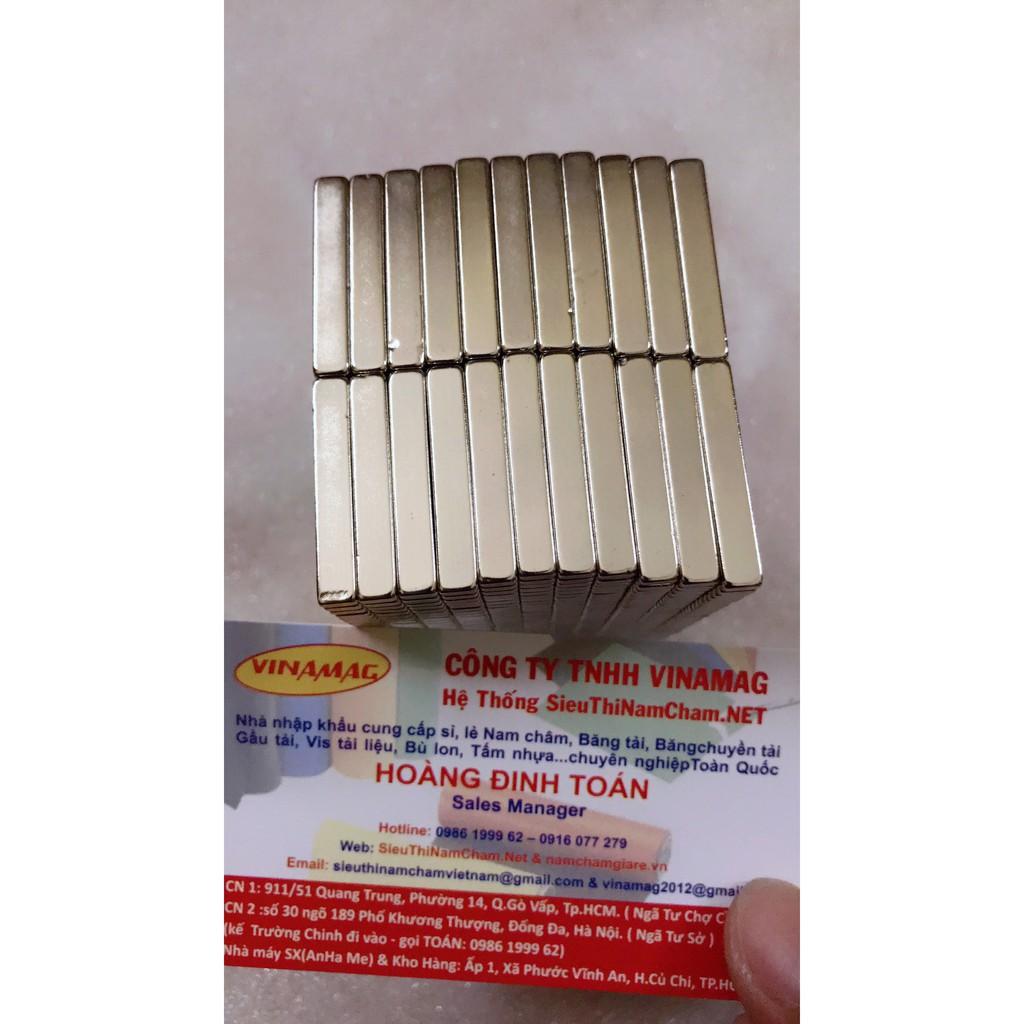 Nam châm 30x5x3 dạng chữ nhật N42 MẠ NIKEN